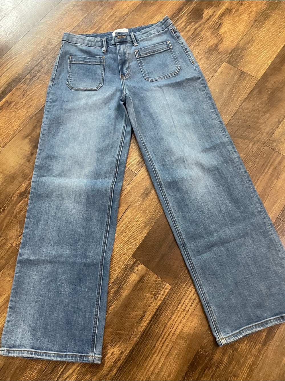 High-Rise Wide Leg Jeans in Faded Blue